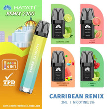 4 in 1 Hayati Remix 2400 Puffs Disposable Vape Pod Kit Box of 5-Carribean Remix-vapeukwholesale