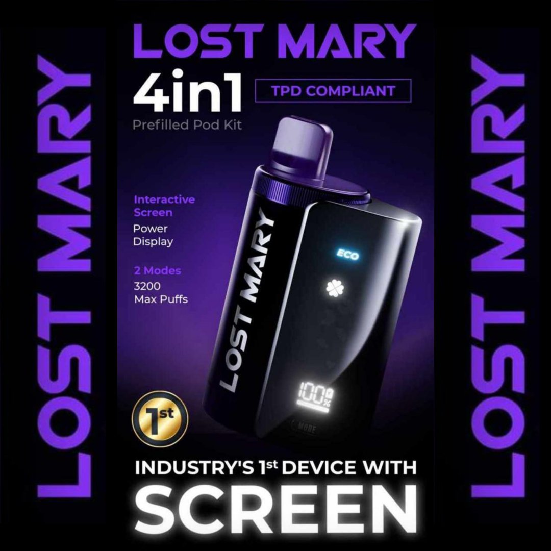 4 in 1 Lost Mary 3200 Puffs Pre-filled Pod Vape Kit - Box of 5 Rockafella Distro 4 in 1 Lost Mary 3200 Puffs Pre-filled Pod Vape Kit - Box of 5 Rockafella Distro