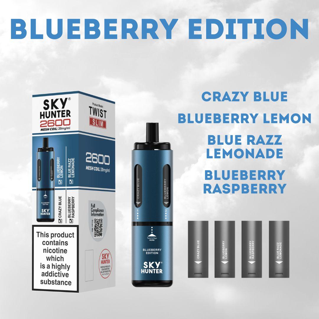 4 in 1 Sky Hunter 2600 Puffs Disposable Vape - Box of 5-Blueberry Edition-vapeukwholesale