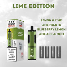 4 in 1 Sky Hunter 2600 Puffs Disposable Vape - Box of 5-Lime Edition-vapeukwholesale