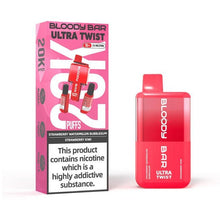 Bloody Bar Ultra Twist 20000 Puffs Disposable Vape Box of 5 - Cherry Ice/Strawberry Raspberry - vapeukwholesale