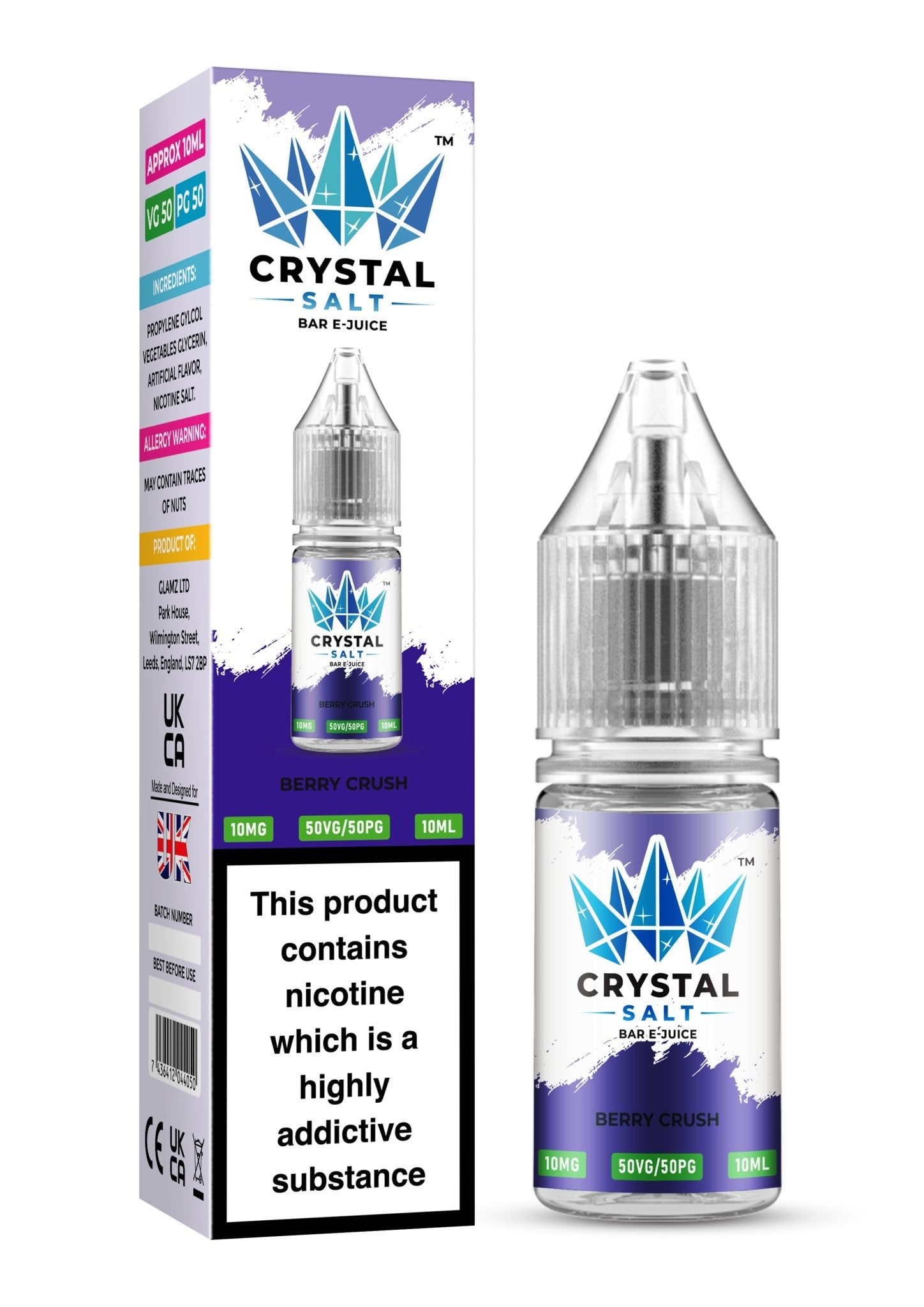 Crystal Salt 10ml Nic Salts E - Liquid - Pack of 10 - #Simbavapeswholesale#