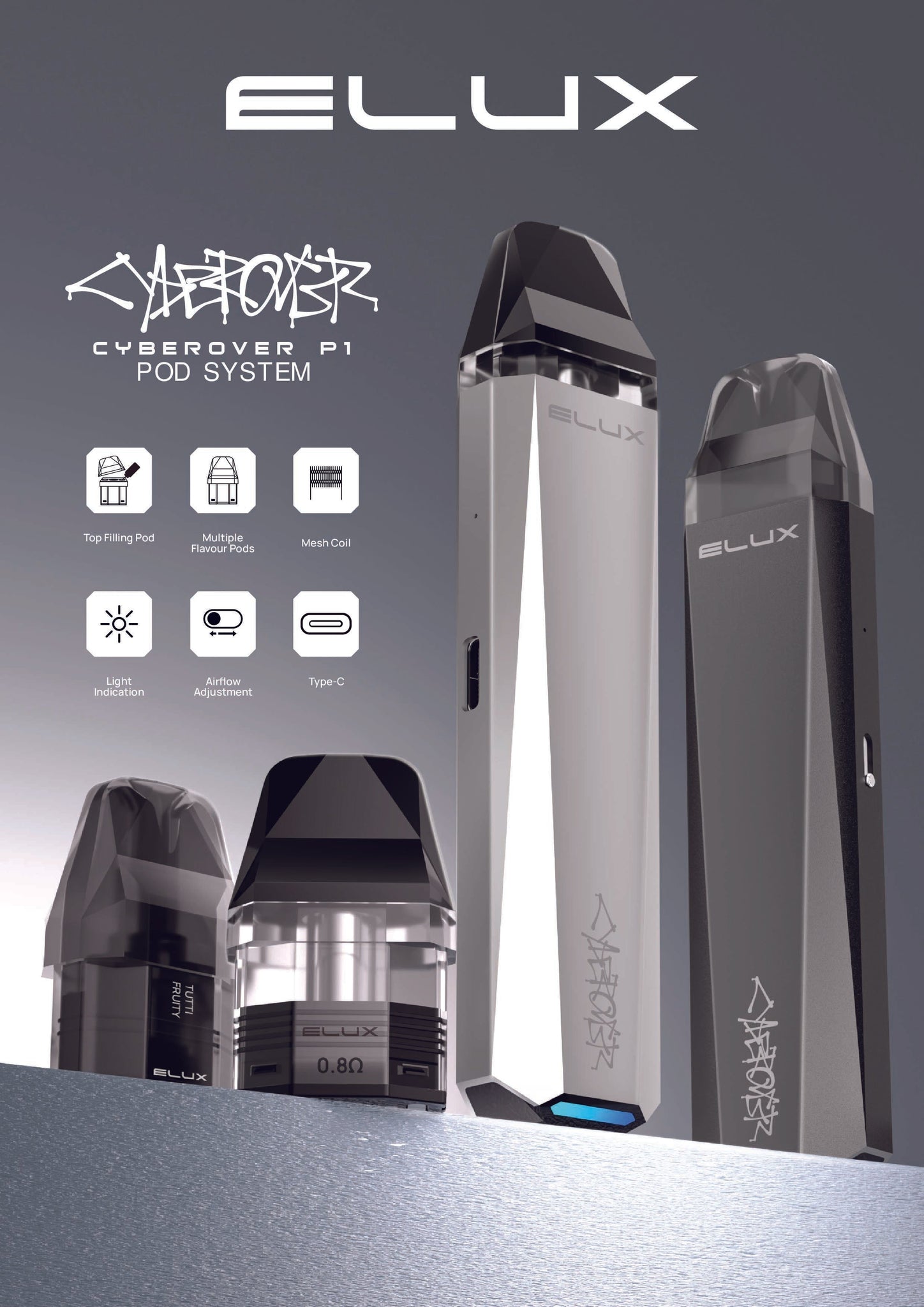 Elux Cyberover P1 Refillable Pod Vape Kit