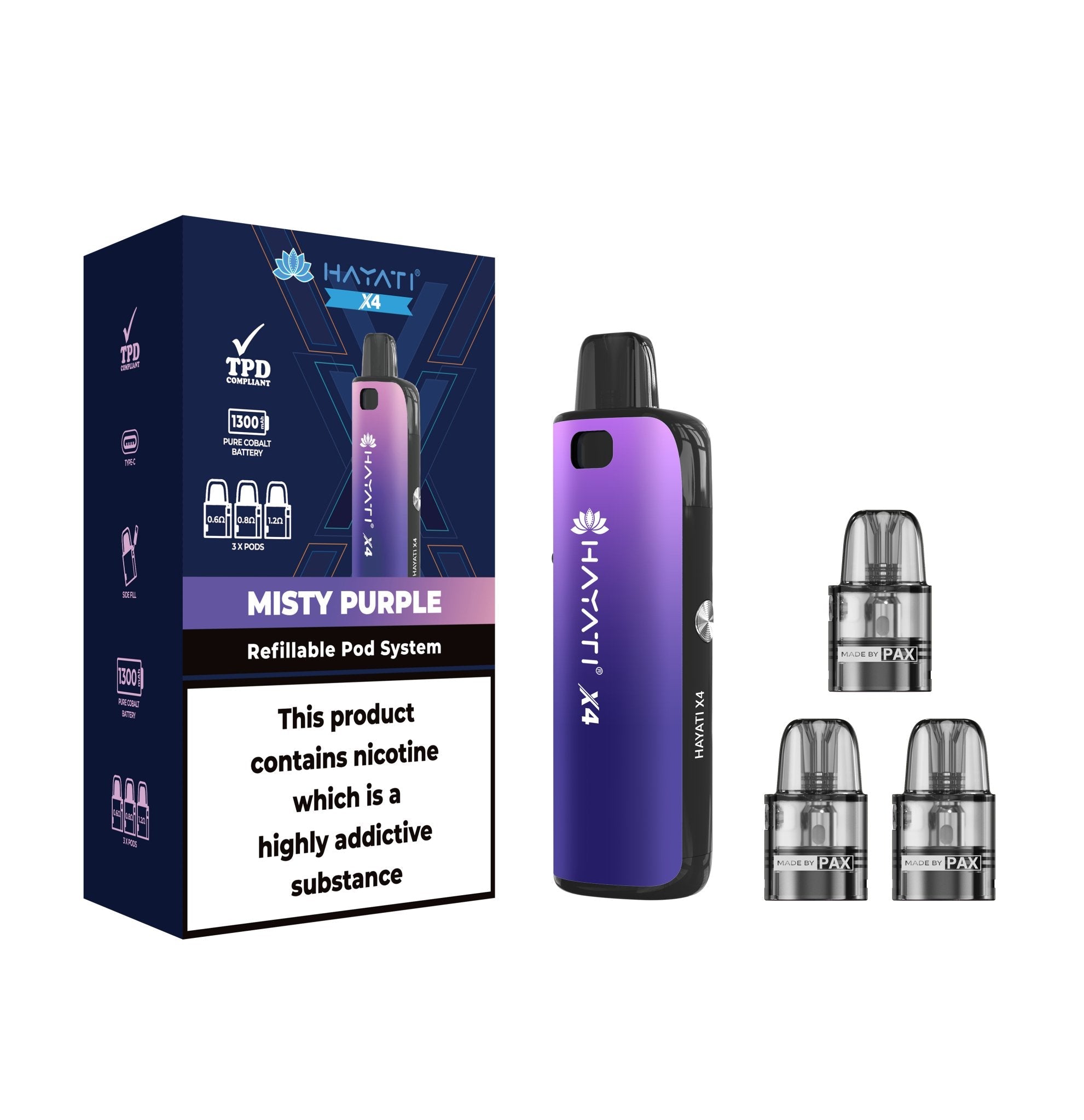 Hayati X4 Refillable Pod System Kit - Mcr Vape Distro