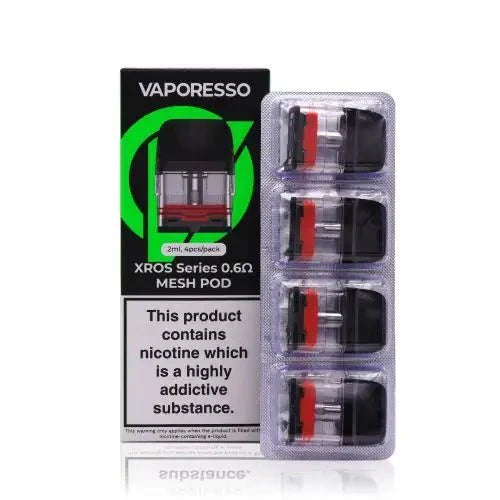 Pack of 10 - Vaporesso Xros Replacement Pods - 40pcs - 0.6 Ohm Mesh - vapeukwholesale