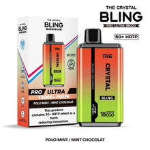 The Crystal Bling Pro Ultra 18000 Disposable Vape Box of 5 - Polo Mint / After Eight - vapeukwholesale