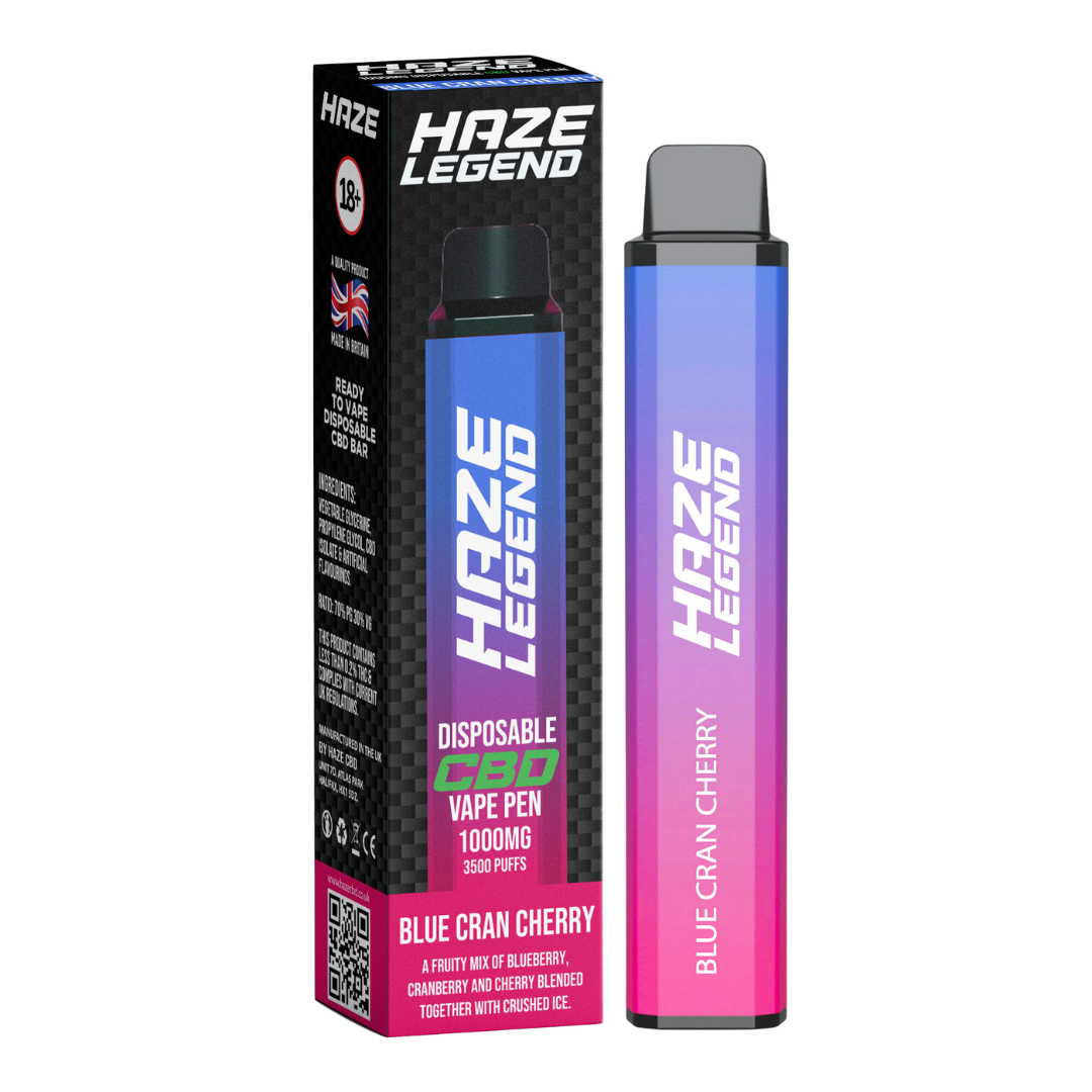 Haze Legend Blue Cran Cherry 1000mg 3500 Puffs Disposble Vape