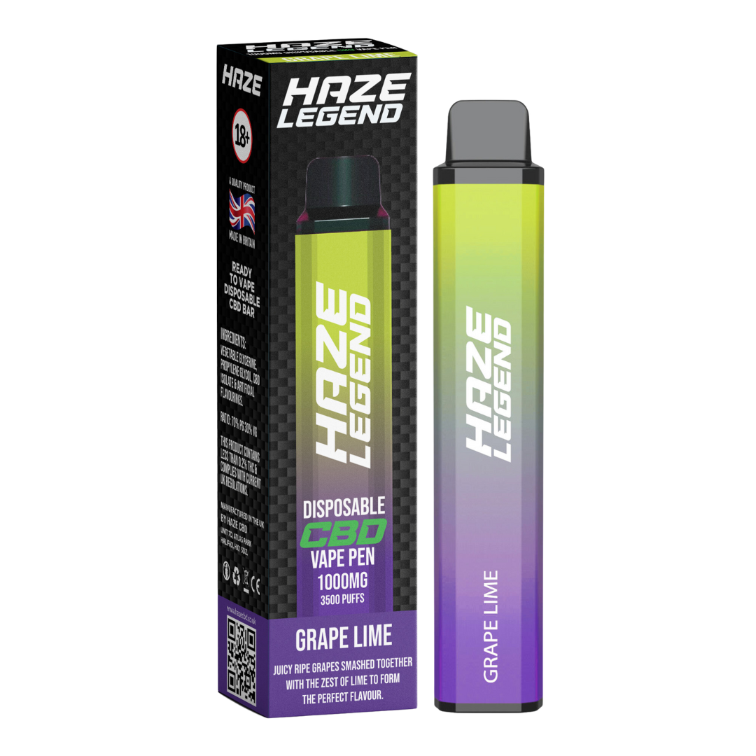 Haze Legend Grape Lime 1000mg 3500 Puffs Disposble Vape